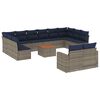 vidaXL Set Divani da Giardino 13 pz con Cuscini Grigio in Polyrattan