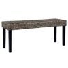 vidaXL Panca 110 cm Nera in Rattan Naturale Kubu e Massello di Mogano