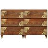 vidaXL Credenza con cassetto 2 pcs marrone ambrato 60 x 33 x 75 cm