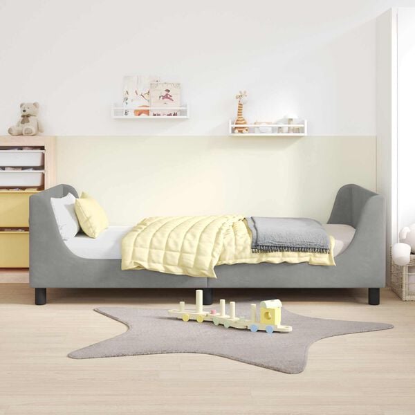 vidaXL Struttura letto bambini con testata Grigio chiaro 90 x 200 cm