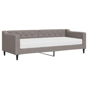 vidaXL Divano Letto con Materasso Tortora 80x200 cm in Tessuto