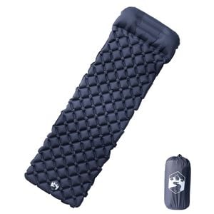 vidaXL Materasso Campeggio Gonfiabile con Cuscino 1 Persona Grigio