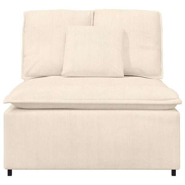 vidaXL Modulo Centrale Divano Modulare con Cuscini Crema 100 cm