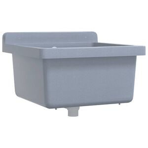 vidaXL Lavabo a Parete Grigio 40x40x24 cm in Resina