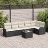 vidaXL Set Divano da Giardino con cuscino 7 pcs Marrone Poly Rattan