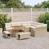 vidaXL Set Divano da Giardino con cuscino 12 pcs Beige e Crema
