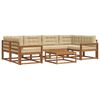 vidaXL Set di divani da esterno con cuscino 7 pcs Naturale e Beige