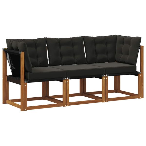 vidaXL Divano modulare da esterno e angolare 3 Pezzo Naturale