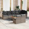 vidaXL Set Divano da Giardino con cuscino 9 pcs Grigio polyrattan