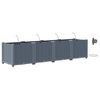 vidaXL Vaso da giardino 4 pz Grigio Chiaro 160 x 40 x 37,5 cm PP