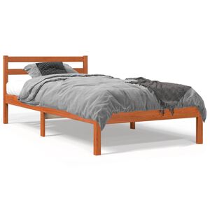 vidaXL Letto senza Materasso Marrone Cera 75x190 cm in Legno di Pino