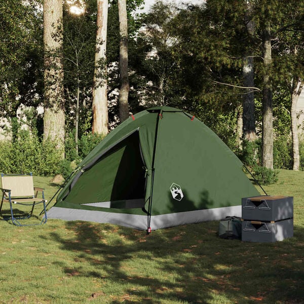 vidaXL Tenda da Campeggio a Cupola 4 Persone Verde Oliva Impermeabile