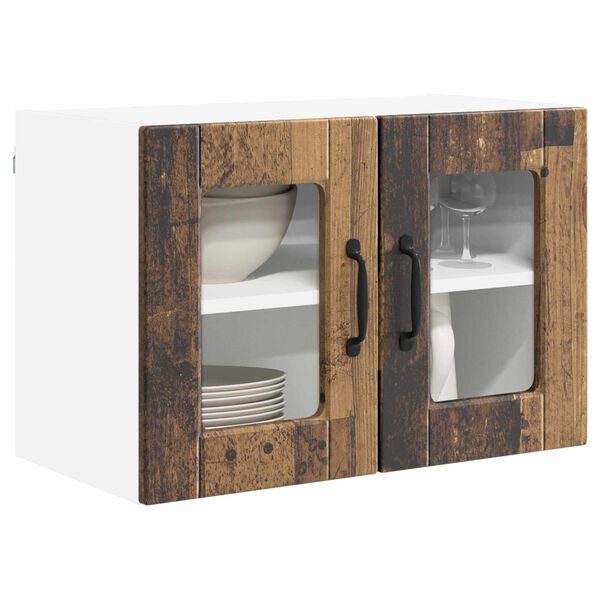 vidaXL Mobile da cucina con porta 2 pcs Legno vecchio 60 x 31 x 40 cm