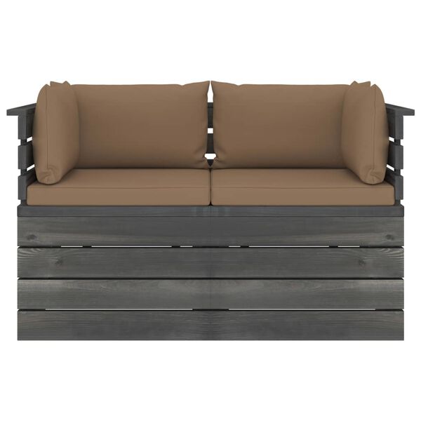 vidaXL Divano da Giardino 2 Posti su Pallet con Cuscini Massello Pino