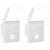 vidaXL Applique con LED e Sensore 2 pz Bianche in Alluminio Pressofuso