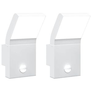 vidaXL Applique con LED e Sensore 2 pz Bianche in Alluminio Pressofuso