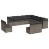 vidaXL Set Divani da Giardino 12 pz con Cuscini Grigio in Polyrattan