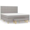 vidaXL Giroletto a Molle con Materasso Grigio Chiaro160x200 cm Tessuto