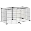 vidaXL Gabbia per Animali 8 Pannelli con Porta Nero 70x35x35cm Acciaio