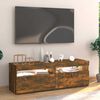 vidaXL Mobile Porta TV con Luci LED Rovere Fumo 120x35x40 cm