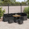 vidaXL Set Divano da Giardino 9 pcs Nero polyrattan