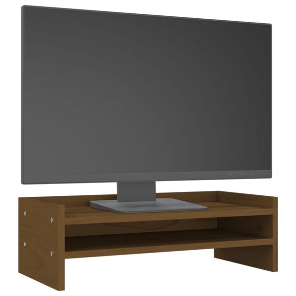 vidaXL Supporto per Monitor ambra 50x24x16 cm Legno Massello di Pino