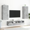 vidaXL Mobile TV Parete Grigio Cemento 40,5x30x102cm Legno Multistrato