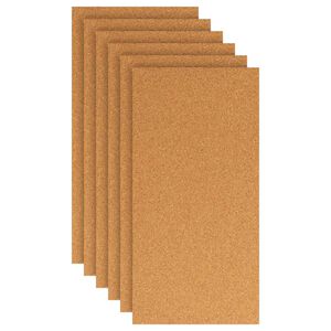 vidaXL Foglio di Sughero 6 pcs 100 x 50 x 1 cm Sughero Marrone