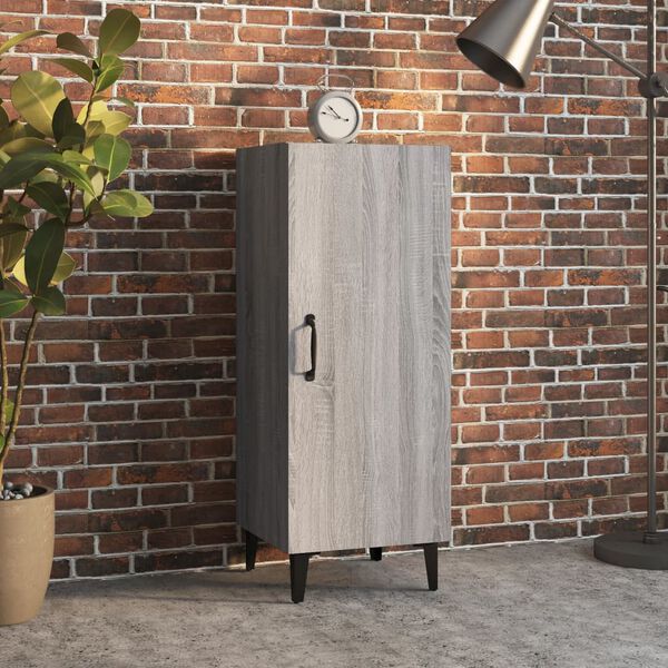vidaXL Credenza Grigio Sonoma 34,5x34x90 cm in Legno Multistrato