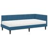 vidaXL Struttura Letto Angolare con Materasso 2 pcs Blu Velluto