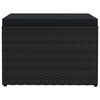 vidaXL Poggiapiedi da Giardino con Cuscini Nero in Polyrattan