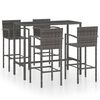 vidaXL Set Bar da Giardino 5 pz in Polyrattan Grigio