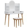 vidaXL Set Tavolo da Trucco FAUSKE 5 pz Bianco 100 x 50 x 143 cm
