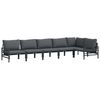 vidaXL Set Divano da Giardino 6 pz Nero Acciaio