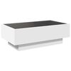vidaXL Tavolino Salotto con LED Bianco 90x50x30 cm Legno Multistrato