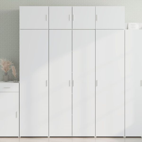 vidaXL Mobile Portaoggetti Bianco 80x42,5x225 cm in Truciolato