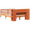 vidaXL Letto Libreria senza Materasso Marrone Cera 140x200 cm in Pino