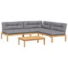 vidaXL Set Divani Pallet Giardino 4pz Cuscini Legno Massello Acacia