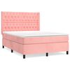 vidaXL Giroletto a Molle con Materasso Rosa 140x190 cm in Velluto