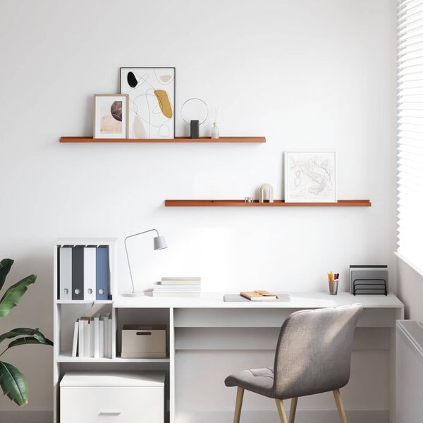 vidaXL Scaffale da parete 2 pcs Rosso 115 x 9 x 3 cm Legno multistrato