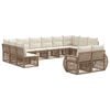vidaXL Set Divano da Giardino 12 pcs Beige e Bianco Crema polyrattan