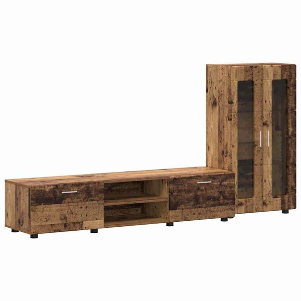 vidaXL Set mobile TV con porta FLORIN Legno vecchio Legno multistrato