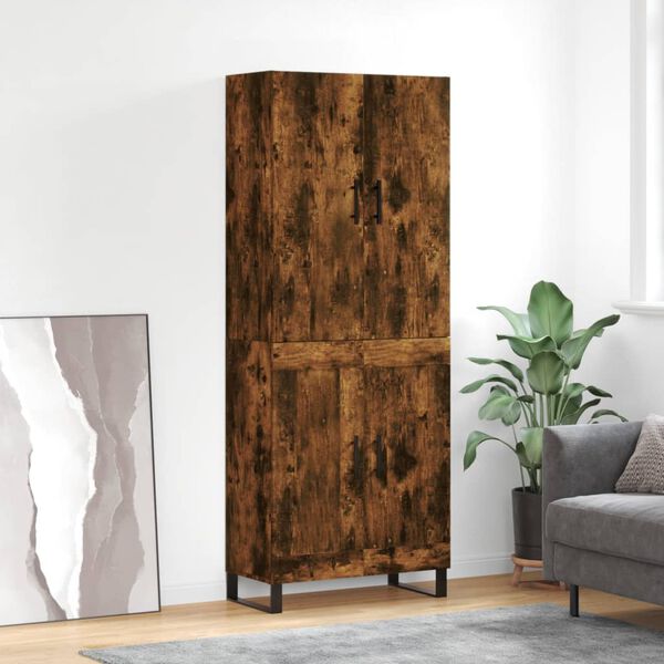 vidaXL Credenza Rovere Fumo 69,5x34x180 cm in Legno Multistrato