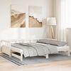 vidaXL Divano Letto con Rotelle e Materasso Bianco 90x200cm Legno Pino