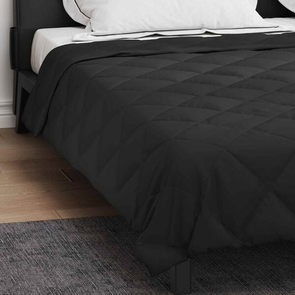 vidaXL Duvet Estivo Nero 220 x 200 cm Microfibra