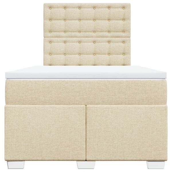 vidaXL Giroletto a Molle con Materasso Crema 120x200 cm in Tessuto