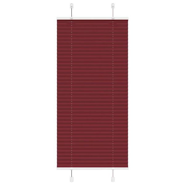 vidaXL Tenda Plissettata Rosso Bordeaux 65x100 cm Larghezza Tessuto