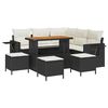 vidaXL Set Divano da Giardino 9 pz Nero polyrattan