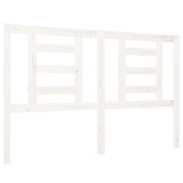 vidaXL Testiera per Letto Bianca 126x4x100cm in Legno Massello di Pino