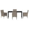 vidaXL Set da Pranzo per Giardino con cuscino 5 pcs Grigio polyrattan